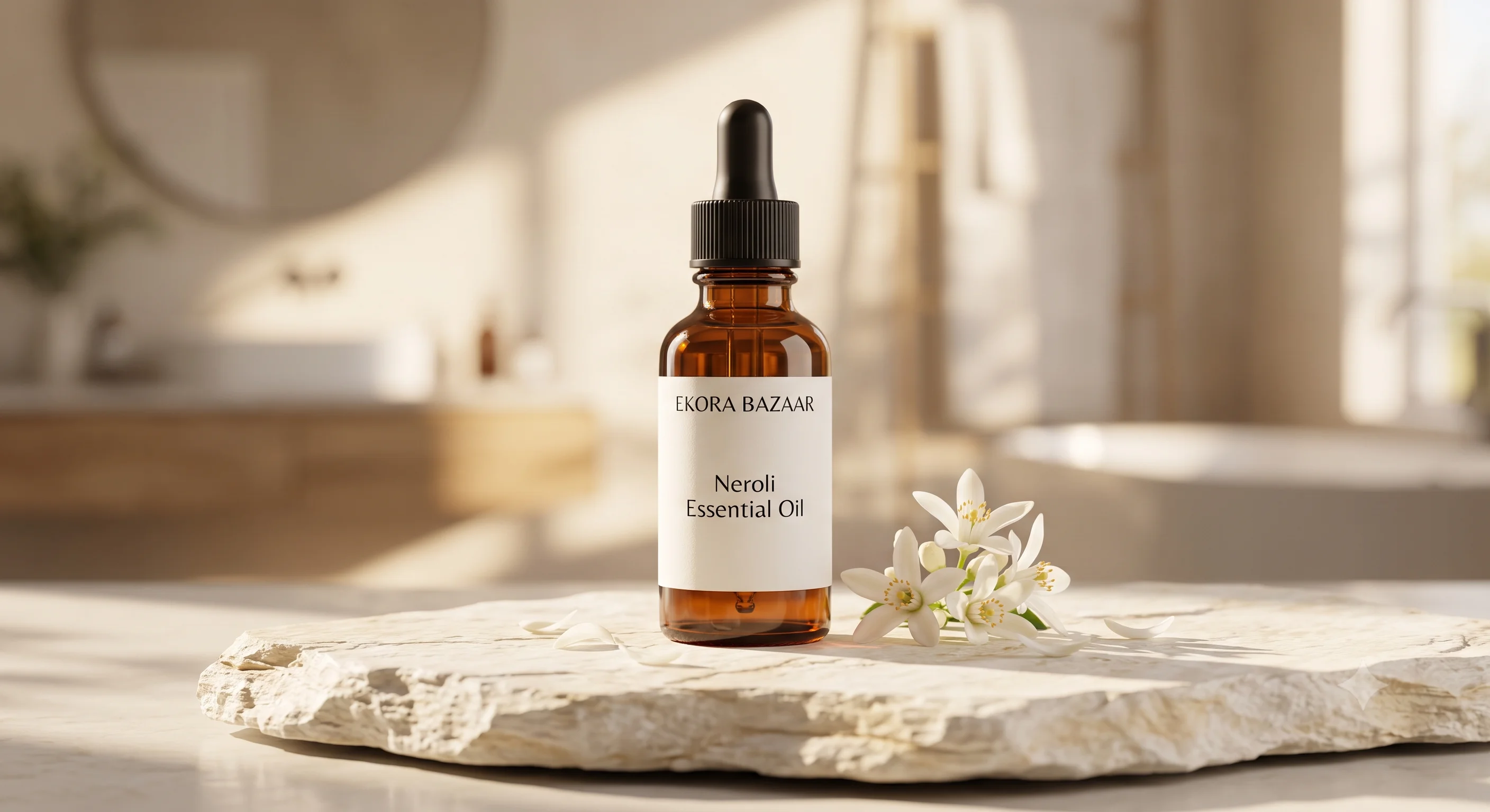 NEROLI ESSENTIAL OIL 100% PURE FOR CLEAR FACE, GLOWING SKIN CERTIFIED ORGANIC ESSENTIAL OILS